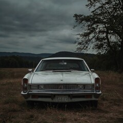 old car on the road