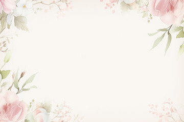 Blank vintage floral paper background for printable digital paper, art stationery and greeting card illustration idea