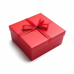 Obraz premium Gift box isolated on background. Surprise for birthday, present for new year, gift anniversary and valentine's day. a Christmas gift box