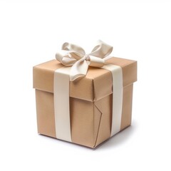 Obraz premium Gift box isolated on background. Surprise for birthday, present for new year, gift anniversary and valentine's day. a Christmas gift box