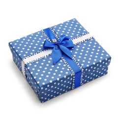 Gift box isolated on background. Surprise for birthday, present for new year, gift anniversary and valentine's day. a Christmas gift box