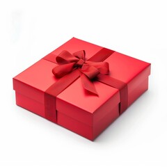 Fototapeta premium Gift box isolated on background. Surprise for birthday, present for new year, gift anniversary and valentine's day. a Christmas gift box