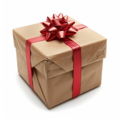 Obraz premium Gift box isolated on background. Surprise for birthday, present for new year, gift anniversary and valentine's day. a Christmas gift box