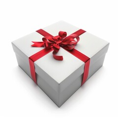 Fototapeta premium Gift box isolated on background. Surprise for birthday, present for new year, gift anniversary and valentine's day. a Christmas gift box