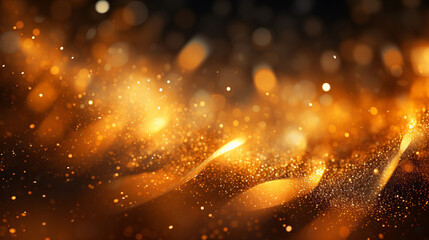 Fototapeta premium Luxurious golden particle background, abstract graphic poster PPT background