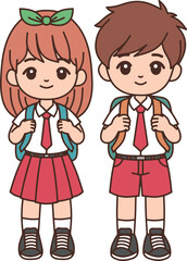 Back to school classmates illustrations