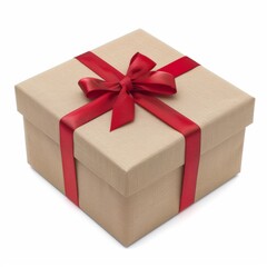 Obraz premium Gift box isolated on background. Surprise for birthday, present for new year, gift anniversary and valentine's day. a Christmas gift box