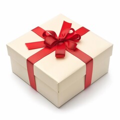 Fototapeta premium Gift box isolated on background. Surprise for birthday, present for new year, gift anniversary and valentine's day. a Christmas gift box