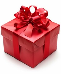 Obraz premium Gift box isolated on background. Surprise for birthday, present for new year, gift anniversary and valentine's day. a Christmas gift box