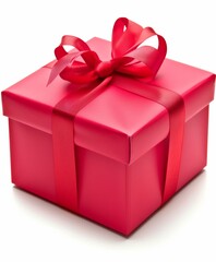 Obraz premium Gift box isolated on background. Surprise for birthday, present for new year, gift anniversary and valentine's day. a Christmas gift box