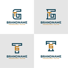 Elegant Letters GT and TG Monogram Logo, suitable for business with TG or GT initials