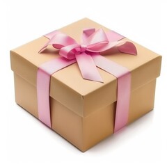 Obraz premium Gift box isolated on background. Surprise for birthday, present for new year, gift anniversary and valentine's day. a Christmas gift box