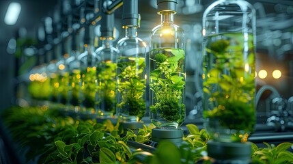 Microbial fermentation chamber. Cultivating microorganisms. Biological fermentation process. Engineering with biological organisms