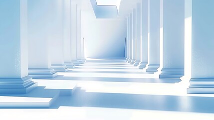 airy widescreen minimalistic white and light blue architectural background