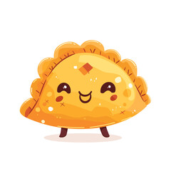 Cute Smiling Pierogi Cartoon Character Vector Illustration