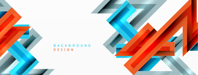 Line zig zag dynamic geometric abstract background. Colorful lines with shadow and light effects, various routes concept. Vector Illustration For Wallpaper, Banner, Background, Card