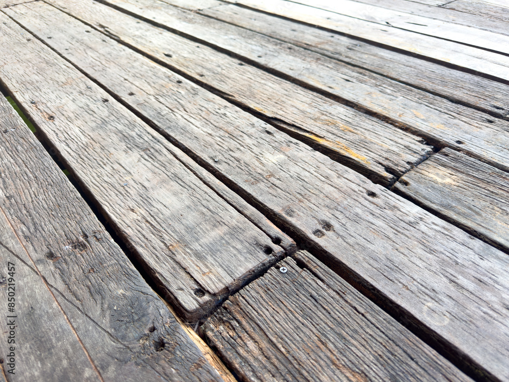 Wall mural Old wooden planks as an abstract background. Texture