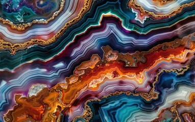 Fototapeta premium Vibrant Agate Stone Pattern