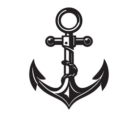 Vector silhouette  anchor symbols or logo template 