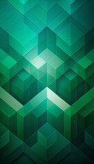 Fototapeta premium Craft a cover design in abstract geometric green, accentuated by glowing golden tones over a dark, textured, overlapping background