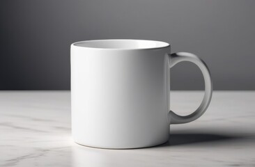 Obraz premium Mockup white ceramic cup on white table