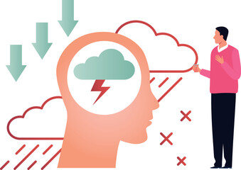 The boy is talking about mental stress and depression.