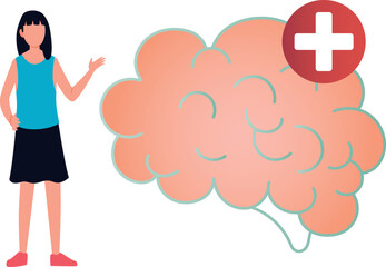 The girl is showing the cerebral part of brain.