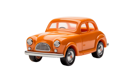 Orange Toy Car Isolated On White Background