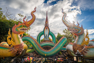 Fototapeta premium Wat Pa Phu Pang is a famous temple in Si Mueang Mai district, Ubon Ratchathani, Thailand