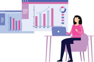 Girl and boy are talking about chart ideas.