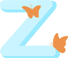 alphabet letter Z, Z, z, letter z, English letters, butterfly, letters, English letters