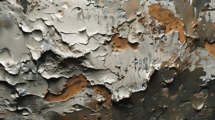 A painting of a rocky surface with a lot of paint splatters