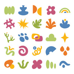 Colorful Organic Shapes Vector Set