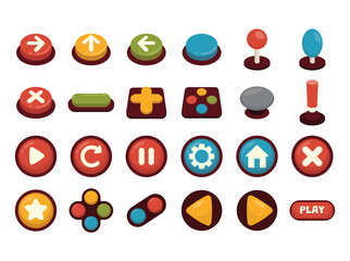 Gaming Button Vector Set