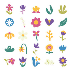 Floral Abstract Shapes Vector Set