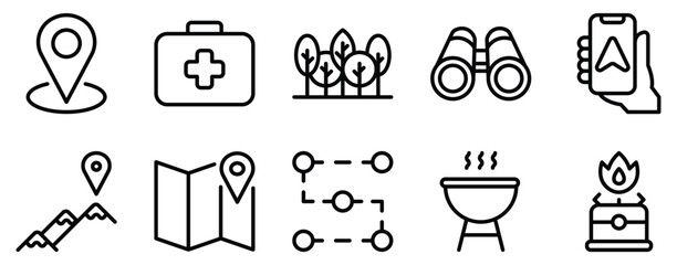 Adventure Icon Set A Line Style Collection for Explorers
