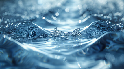 Closeup of a dynamic abstract shape of of water