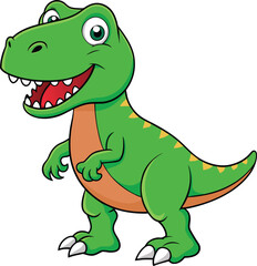 Tyrannosaurus Rex cartoon vector illustration on a white background


