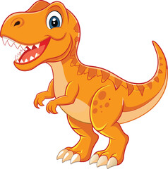 Tyrannosaurus Rex cartoon vector illustration on a white background

