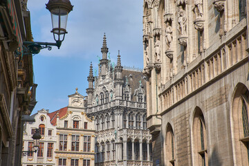 Fototapeta premium Opulent buildings on Grand Place in Brussels in Belgium