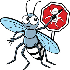 Stop mosquito cartoon vector
