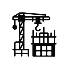 Black solid icon for construction 
