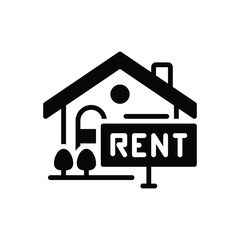 Black solid icon for rental 