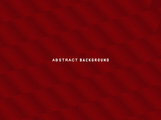 Abstract red glowing geometric lines on dark red background. Modern shiny red circle lines pattern. Futuristic technology concept, perfect for covers, posters, banners, brochures, websites, etc.