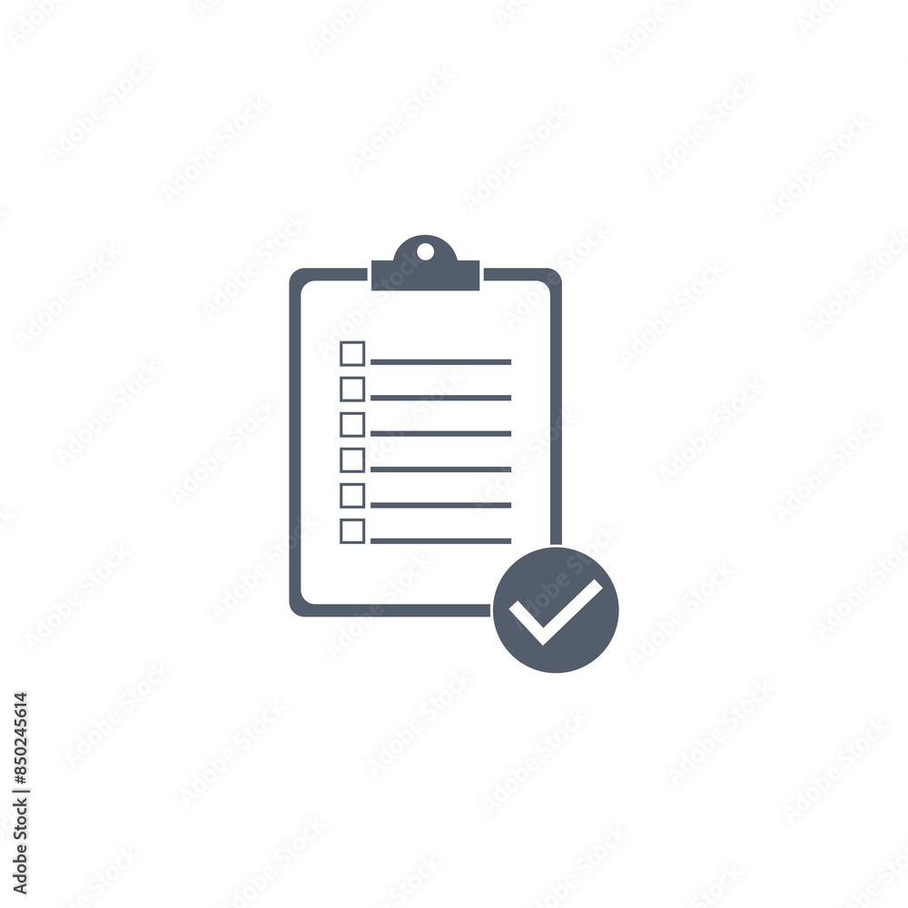 Poster survey icon. clipboard with checklist icon isolated on transparent background