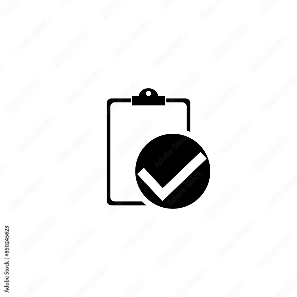 Poster survey icon. clipboard with checklist icon isolated on transparent background