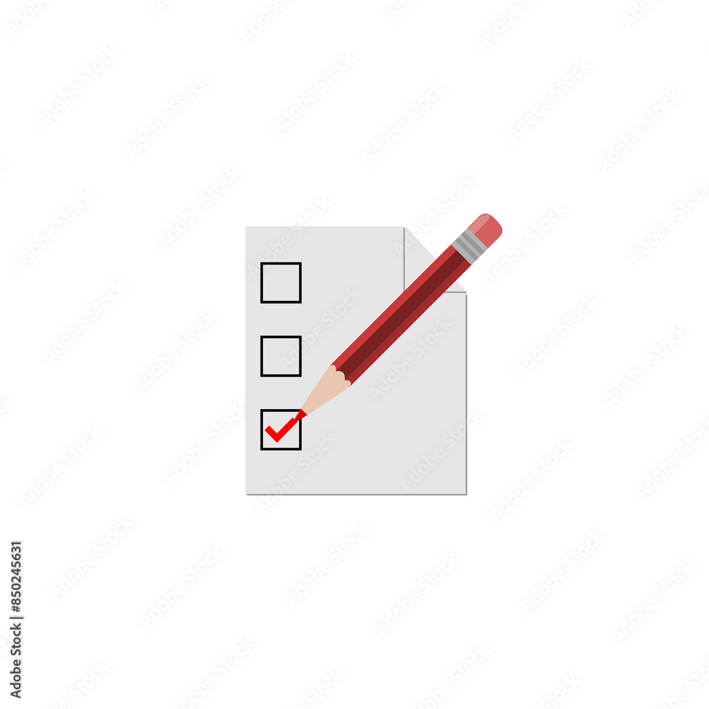 Poster survey icon. clipboard with checklist icon isolated on transparent background
