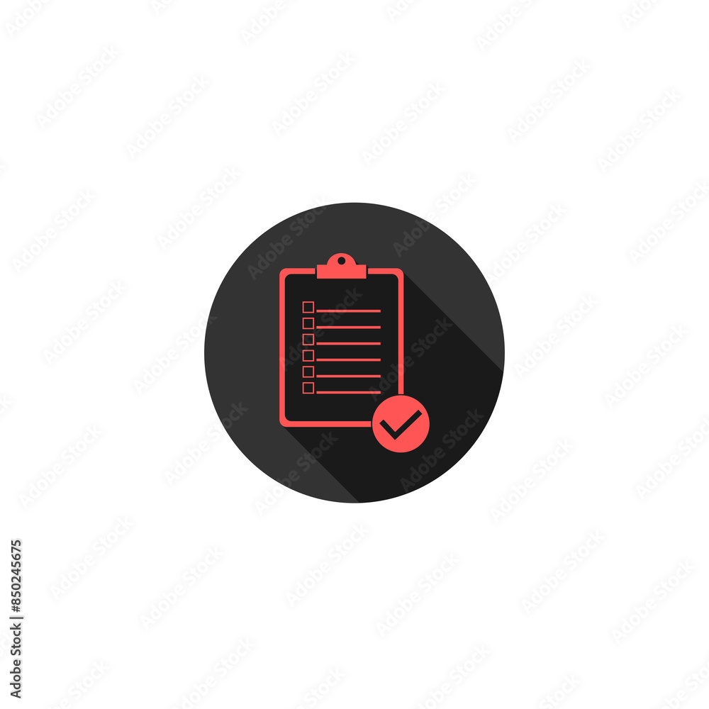 Poster survey icon. clipboard with checklist icon isolated on transparent background