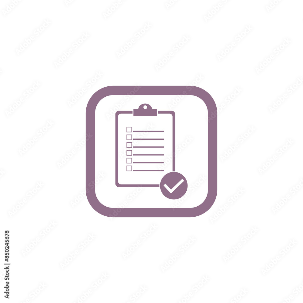 Poster survey icon. clipboard with checklist icon isolated on transparent background