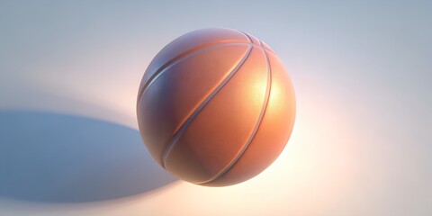 Obraz premium Modern Clean Header Designs: Smooth, Pastel Colored Backgrounds with Central Basketball Object and Copyspace for Website Headers